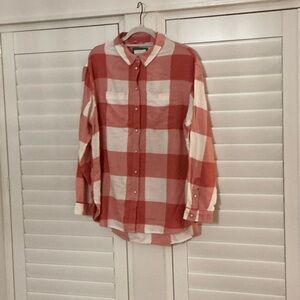 American Eagle Red and White Checkered Shirt